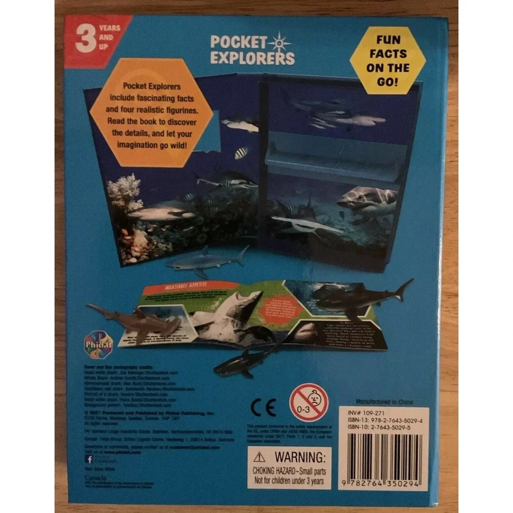 Pocket Explores Set Of 4 Book, Dinosaurs, Wild Cat,‎ Sharks, And Reptiles, 2021